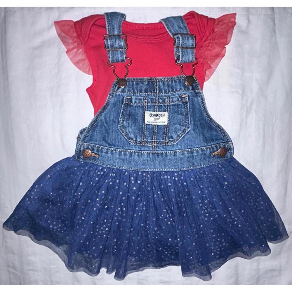 OshKosh B’gosh Overall Dress Tutu Sz 18m